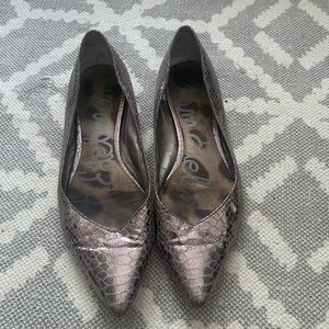Silver Snake Skin Sam Edelman Flats sz7